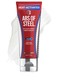 SteelFit Abs of Steel Cream tube ready for easy, non-greasy application before workouts