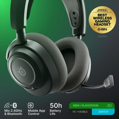 Close-up of SteelSeries Arctis Nova 7X neodymium drivers for rich audio.