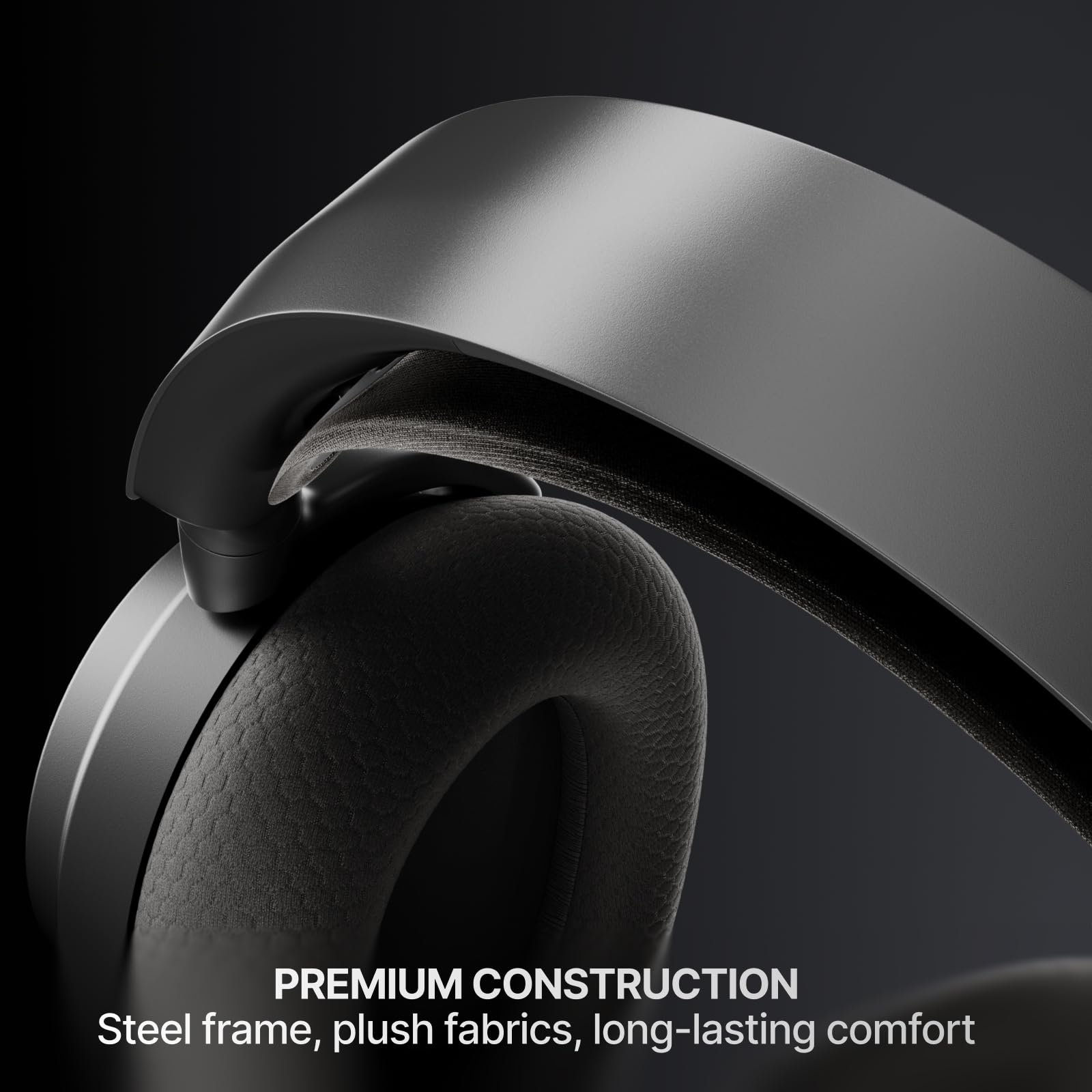 Rugged steel frame of SteelSeries Arctis Nova 7X for durability.