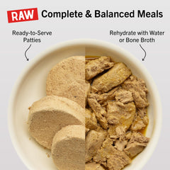 Stella and Chewy's patties crumbled topping suggests versatile meal enrichment for picky eaters.