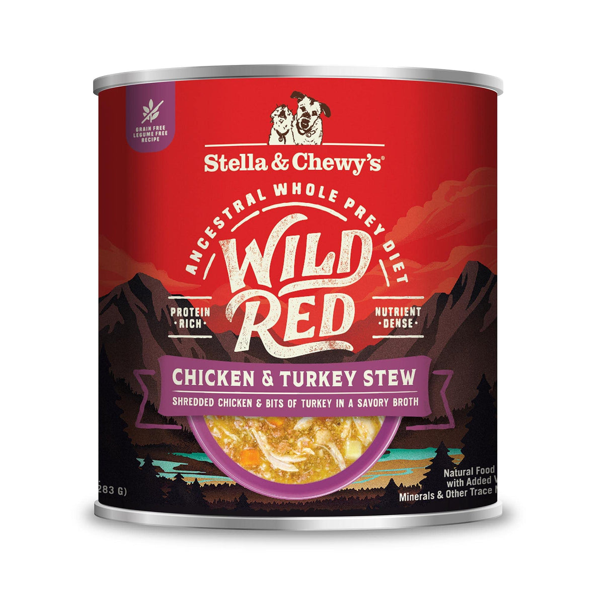 Stella & Chewy's Wild Red Stew can featuring chicken and turkey for protein-rich meals