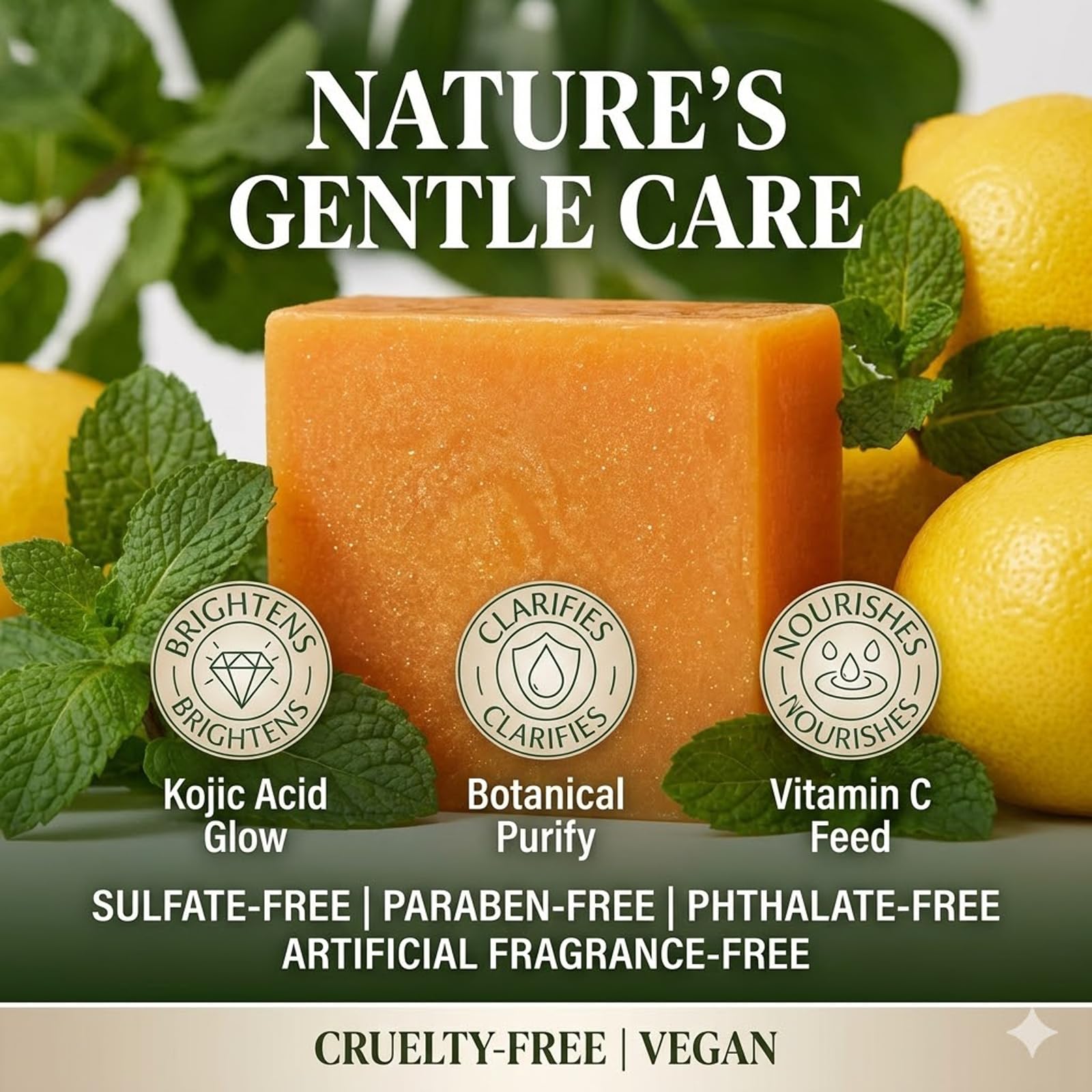 Stem and Soul turmeric lemon soap bar with turmeric and sulfur for gentle purification