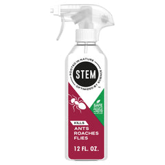 STEM bug spray bottle closeup shows plant-based formula for safe home use