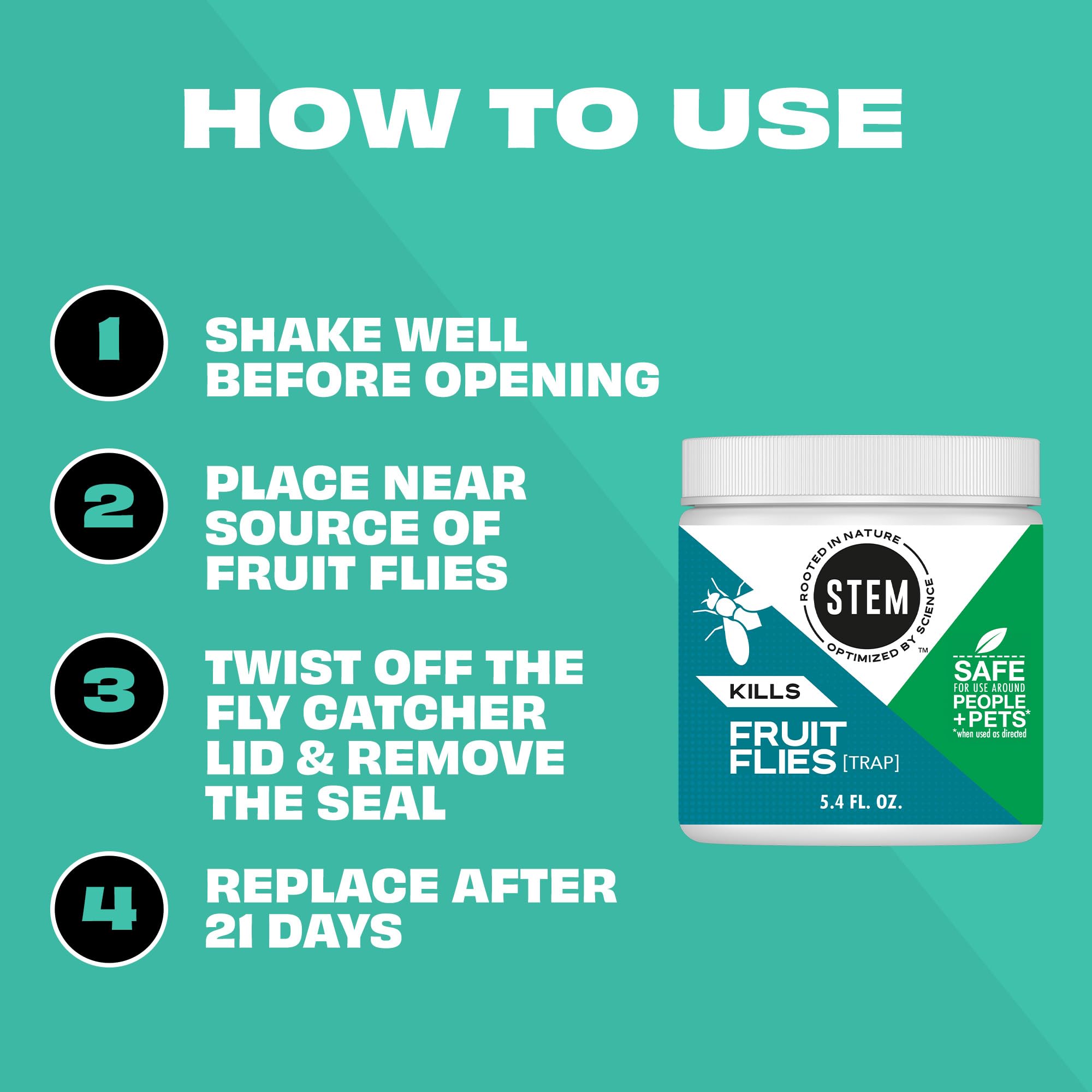STEM fruit fly trap fragrance-free design supports comfortable home use.