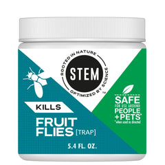 STEM fruit fly trap packaging shows a safe botanical home solution.