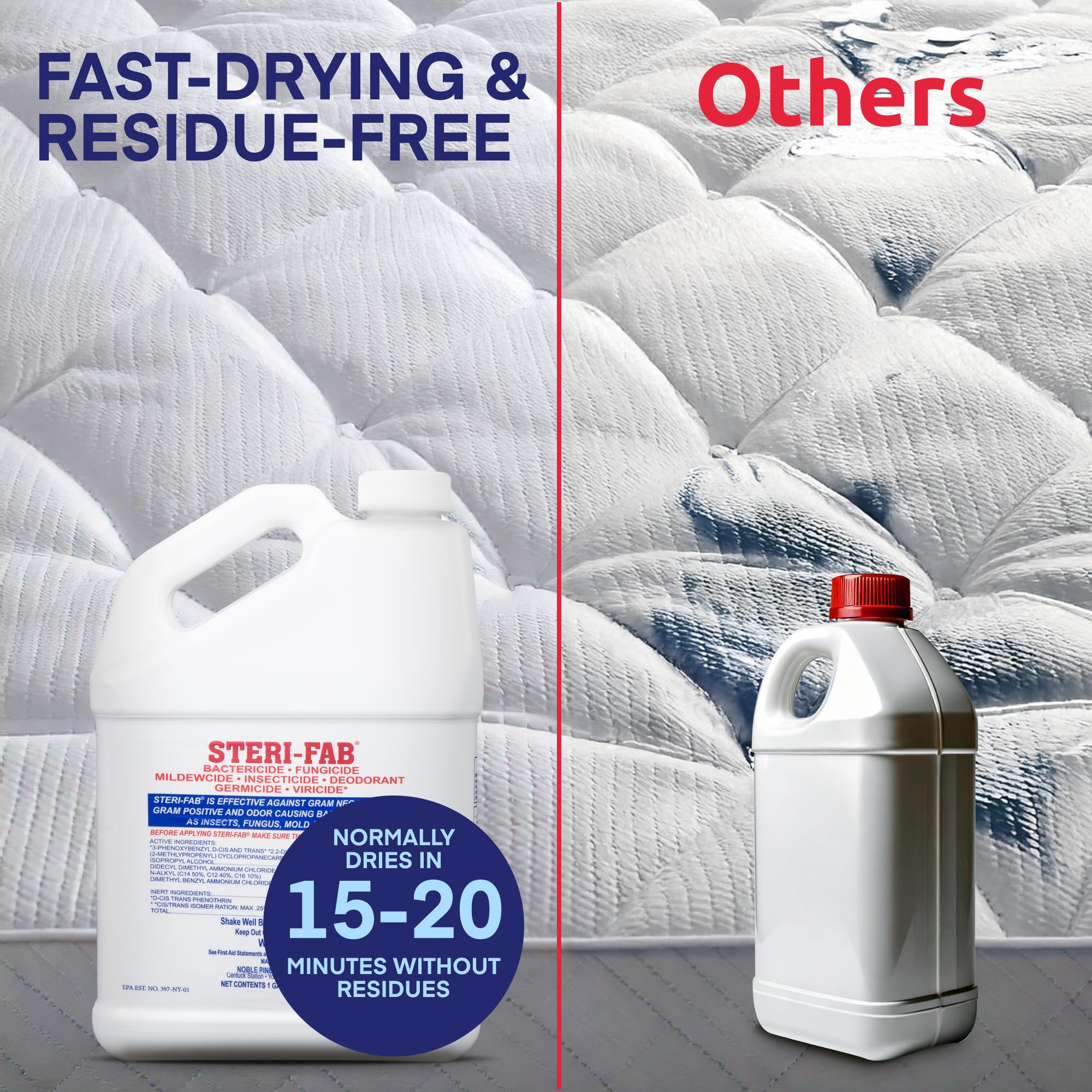 Steri-Fab on carpet for deodorizing and sanitizing after cleaning