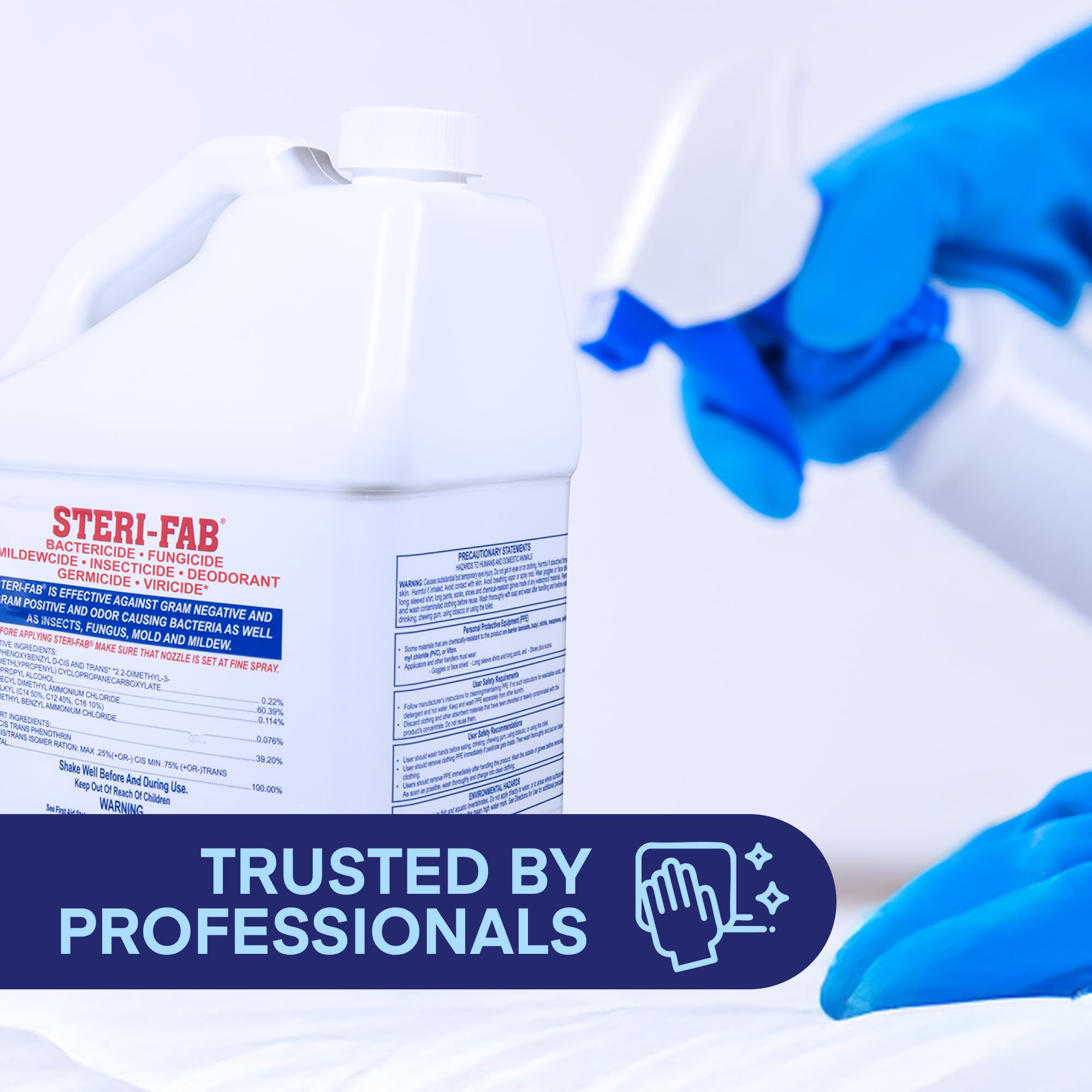 Steri-Fab fast-drying spray on non-porous surfaces for quick pest control