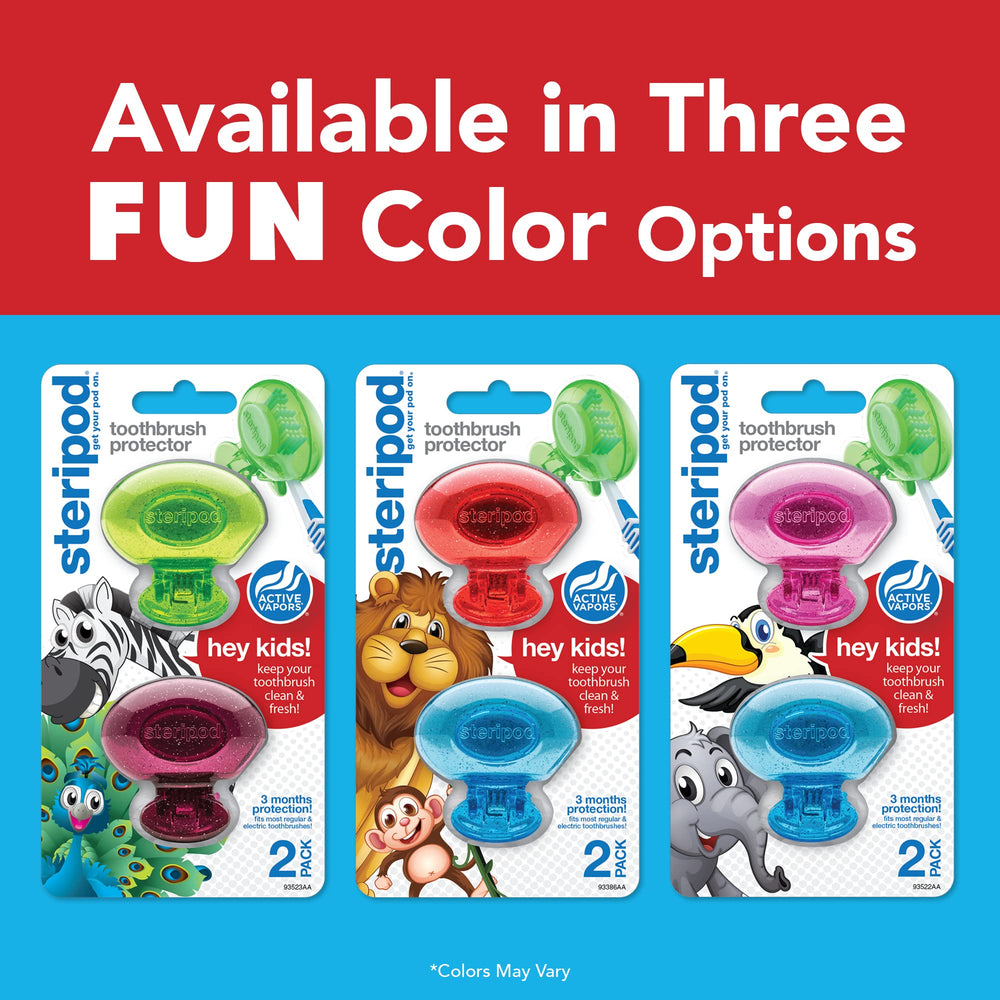 Steripod Kids protector highlights gluten-free feature while keeping brushes clean