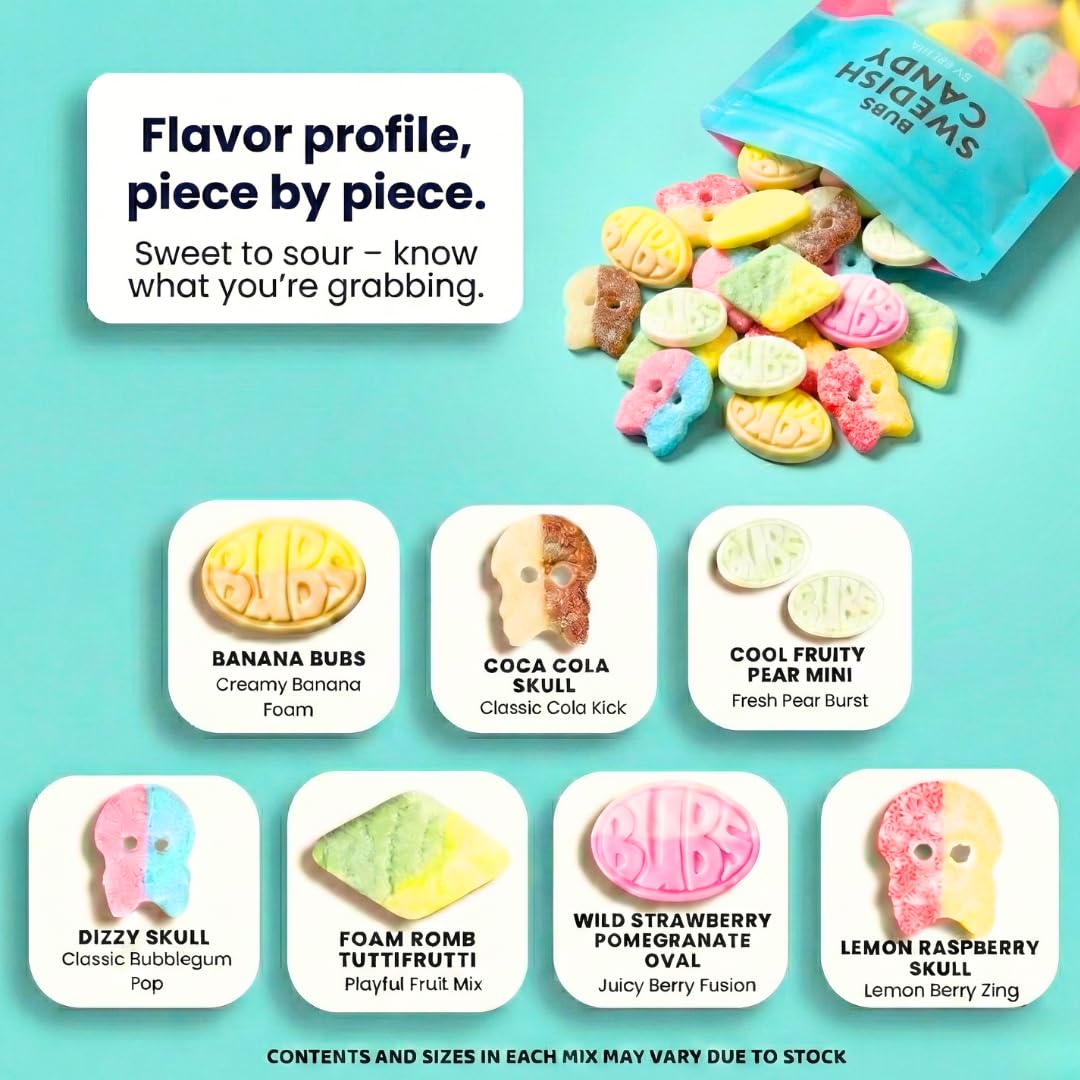 STEYDA BUBS sour-sweet finish delivers bright flavors in every piece.