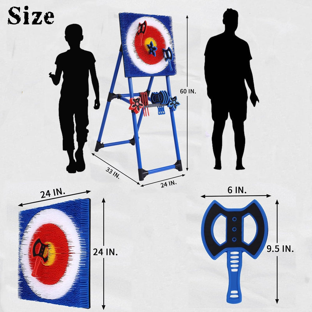 Stiatu axe-throwing axes 8 in two colors for inclusive group play.