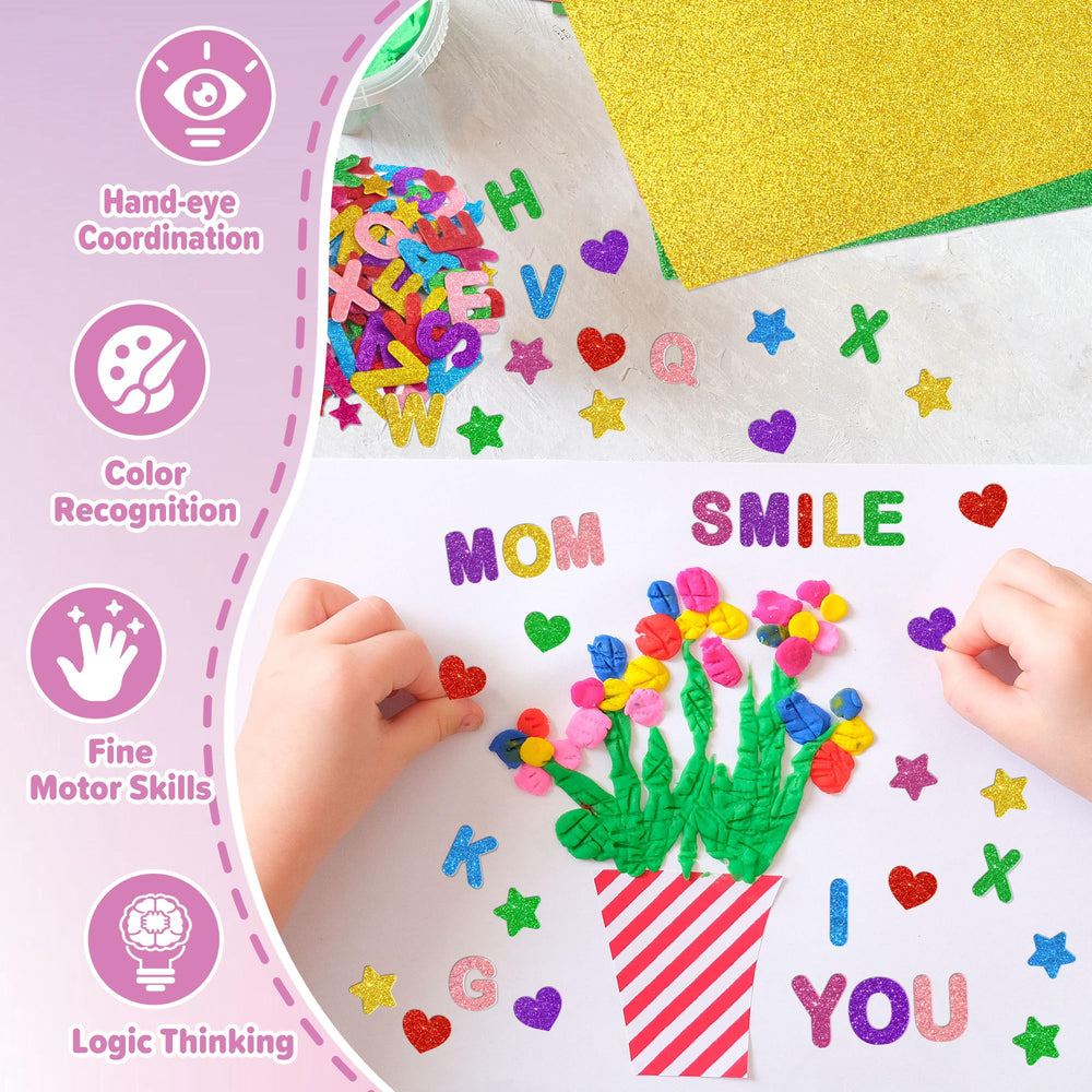 Sticeard self-adhesive foam letters backing makes sticking quick on paper and cardboard.