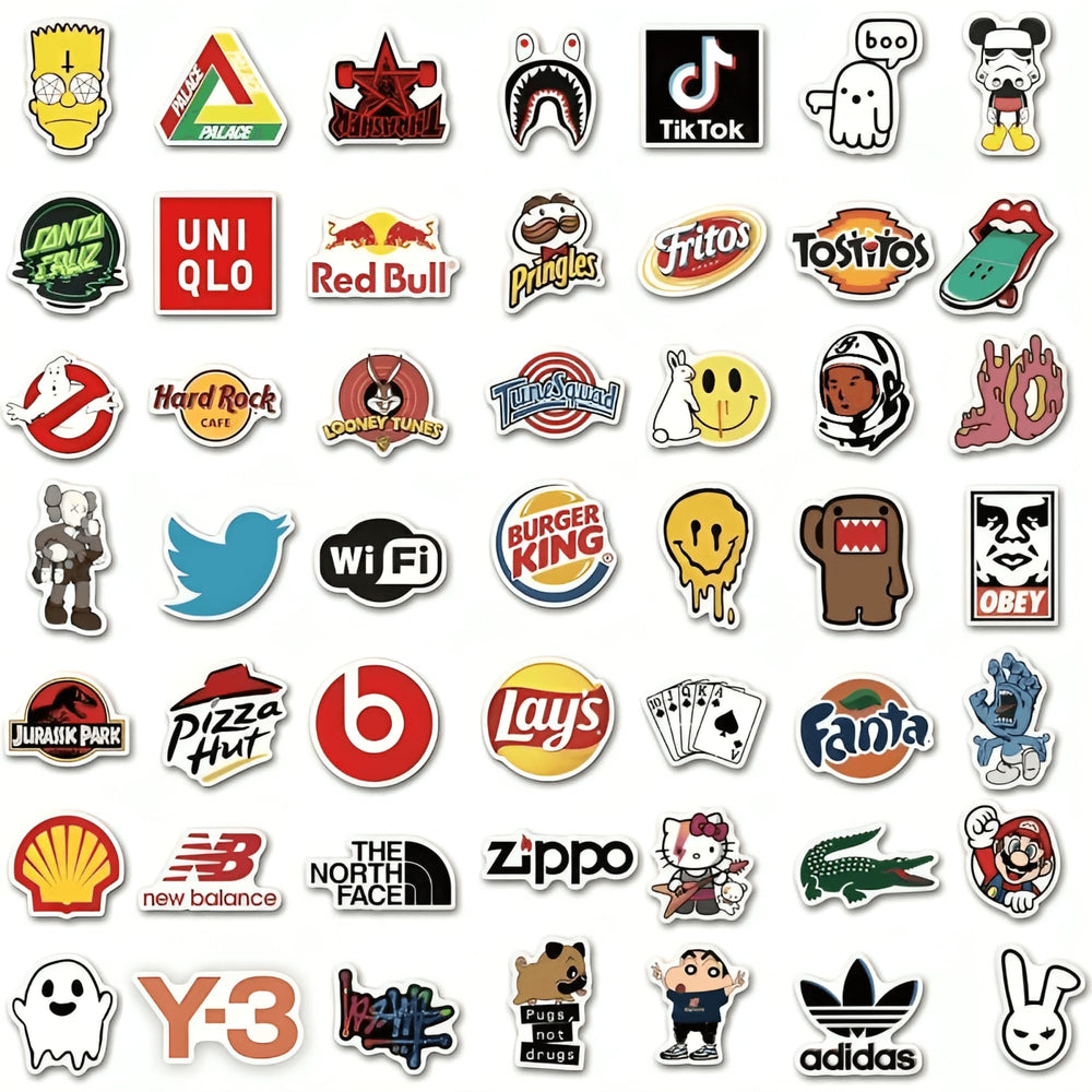 StickerSity helmet stickers on outdoor gear with vibrant designs