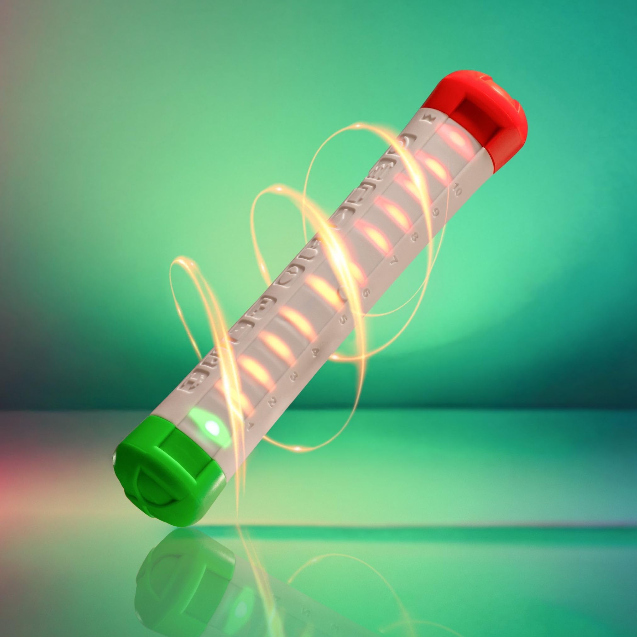 Stickflip battery-powered LEDs energize spins for continuous play.