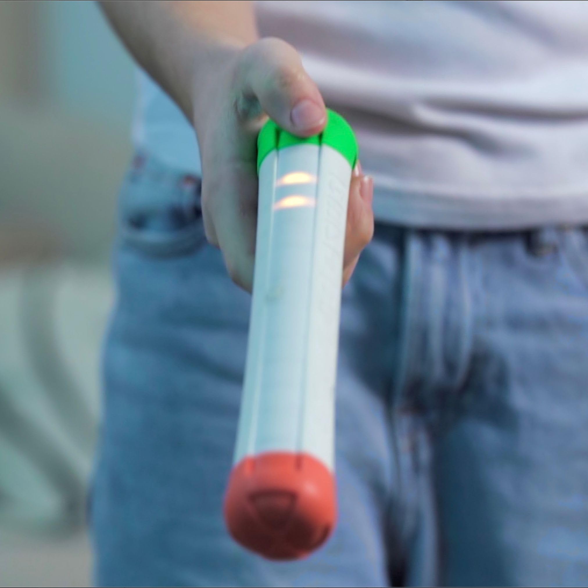 Stickflip runs on 2× AAA batteries (not included) for ready-to-play sessions.