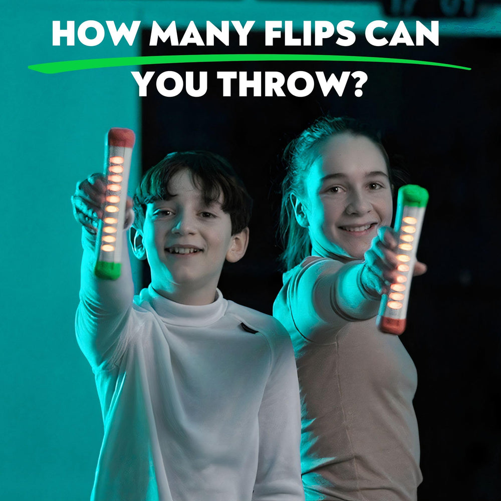 Stickflip portable design fits indoors or outdoors for spontaneous fun.