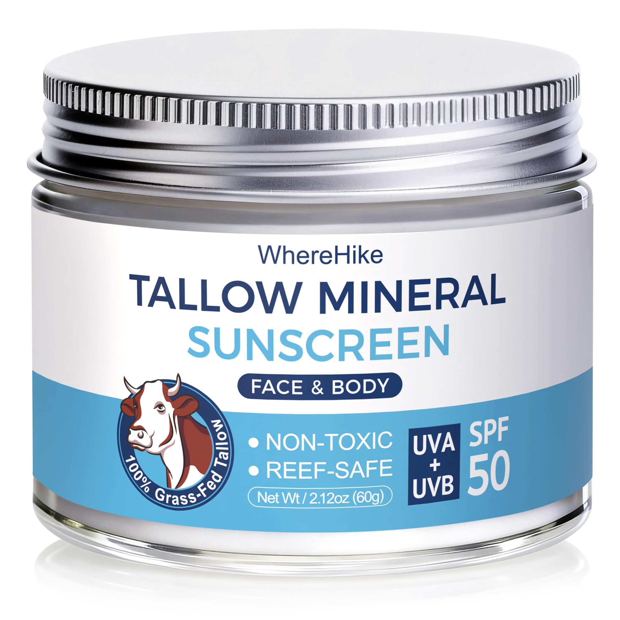Stilip Organic Beef Tallow Sunscreen bottle shows mineral SPF protection