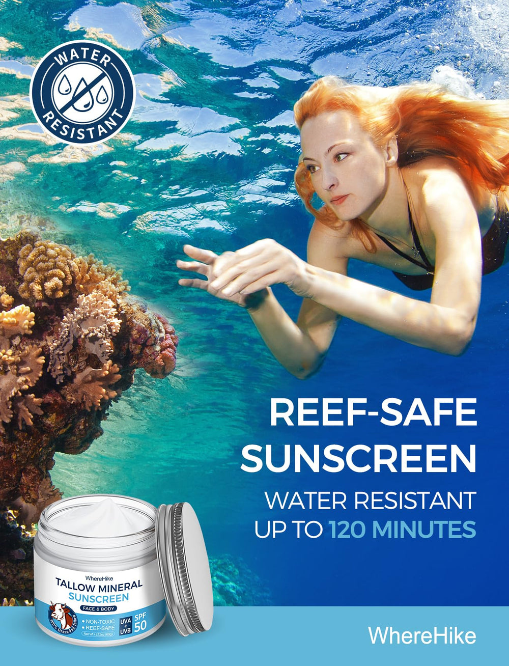 Stilip sunscreen in water during swimming demonstrates water resistance