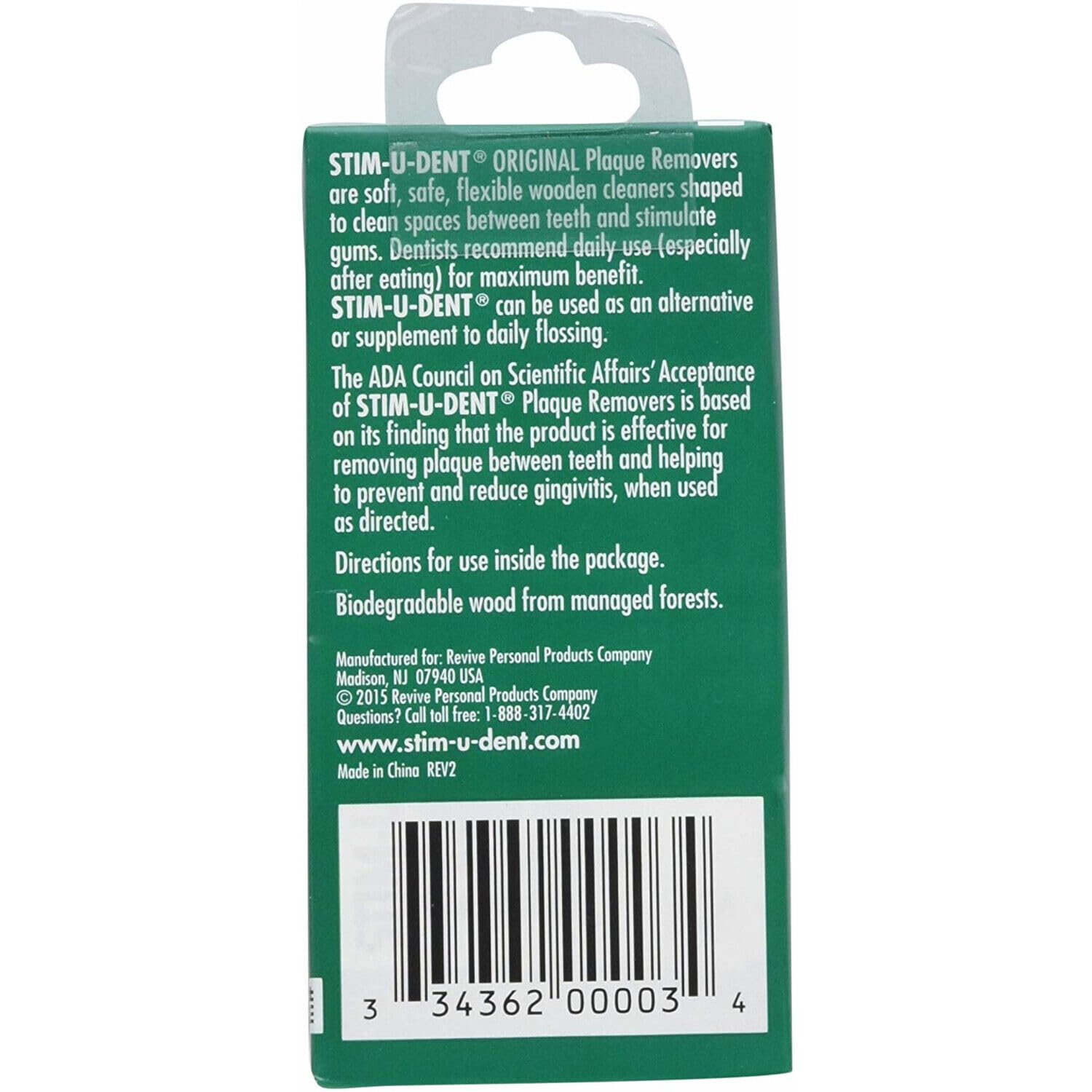 Stim-U-Dent mint plaque removers side view showing 300 picks for between-teeth cleaning