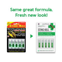 Sting-Kill bite relief menthol benzocaine swab soothes bites.