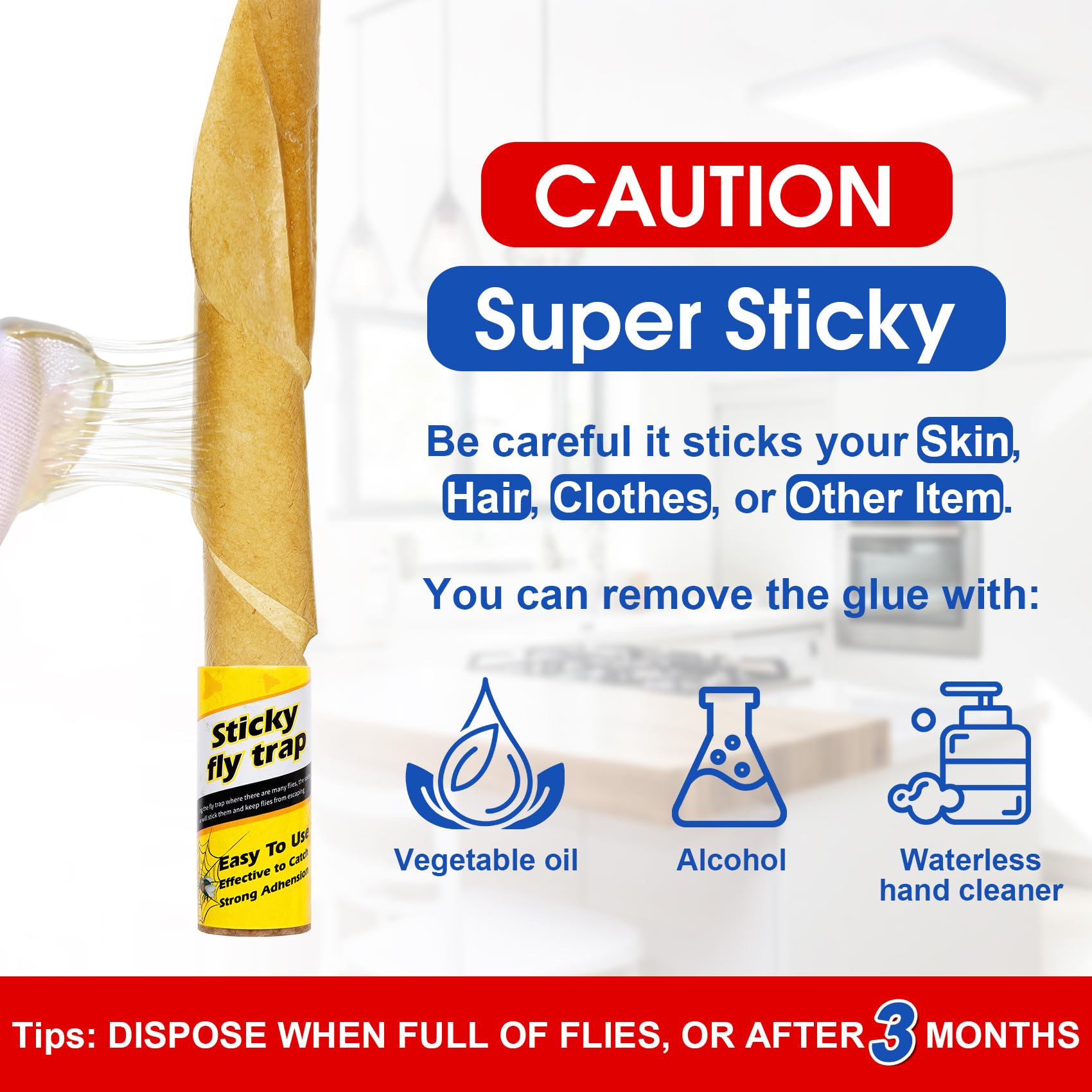 Stingmon fly paper is easy to clean with oil or alcohol.