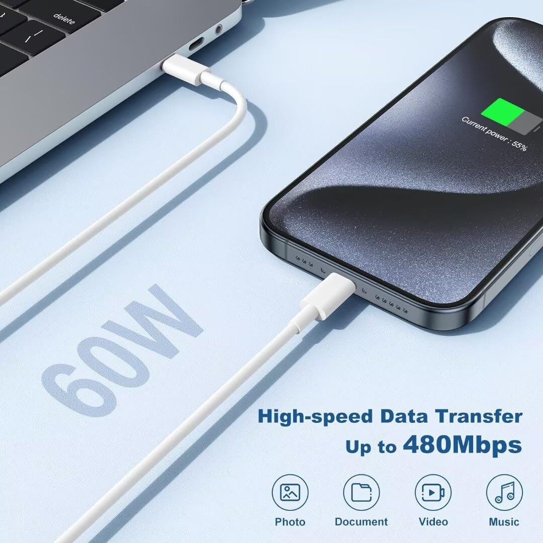 StinkLight 6ft USB-C to USB-C cable for flexible charging