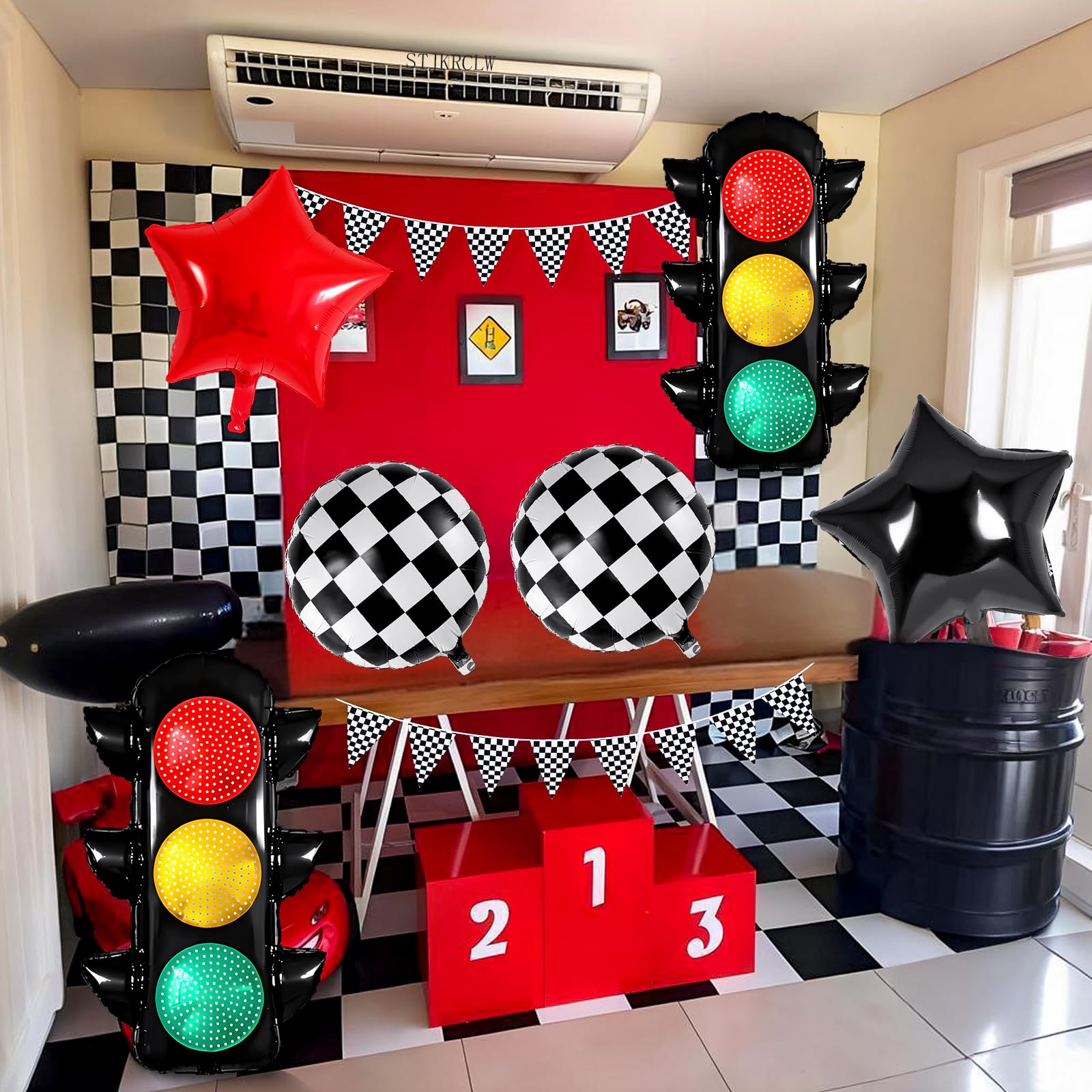 STJKRCLW complete race-track vibe decor brings excitement to any racing or construction theme.