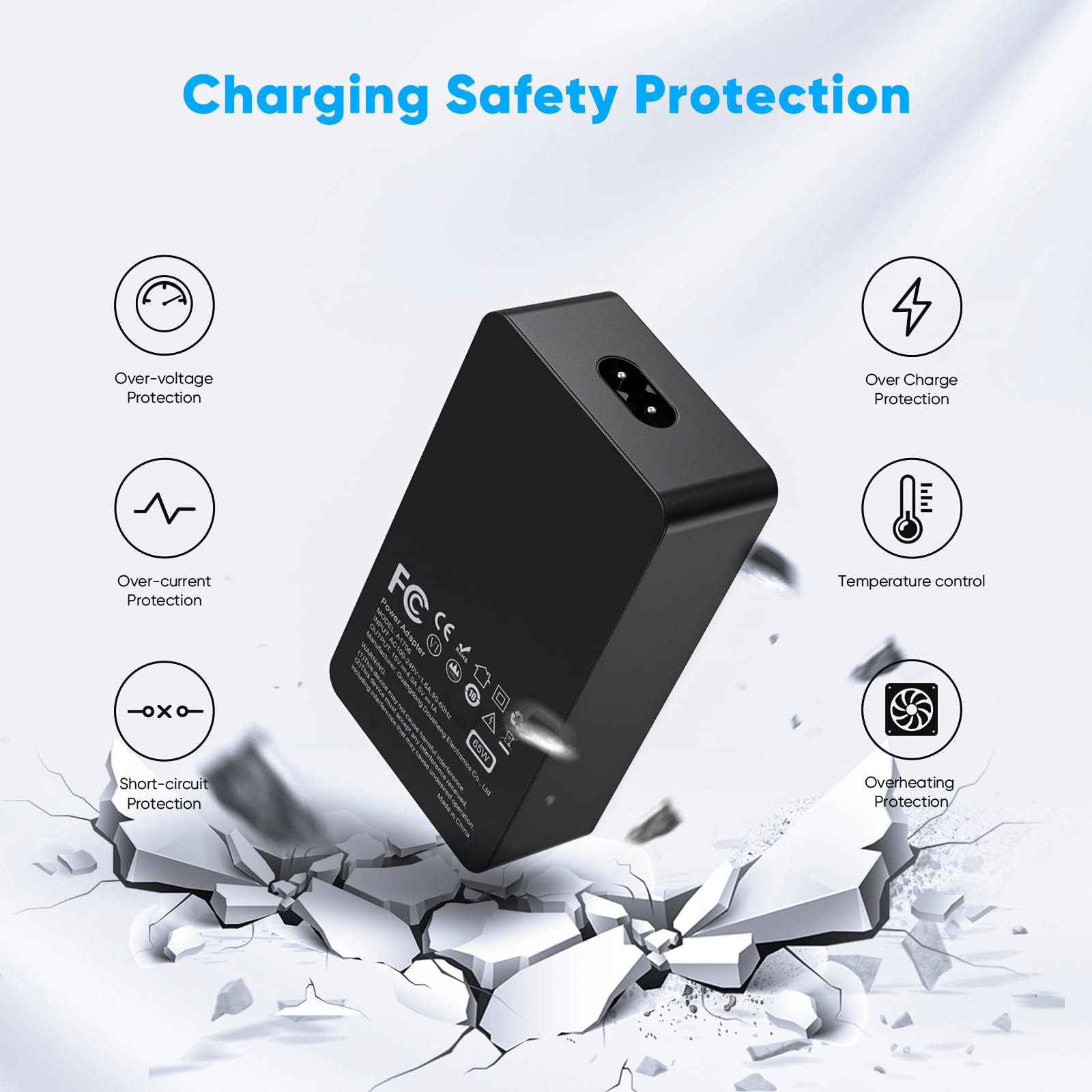 STLIERT 65W Surface Pro charger with 10-foot cable extended for flexible placement