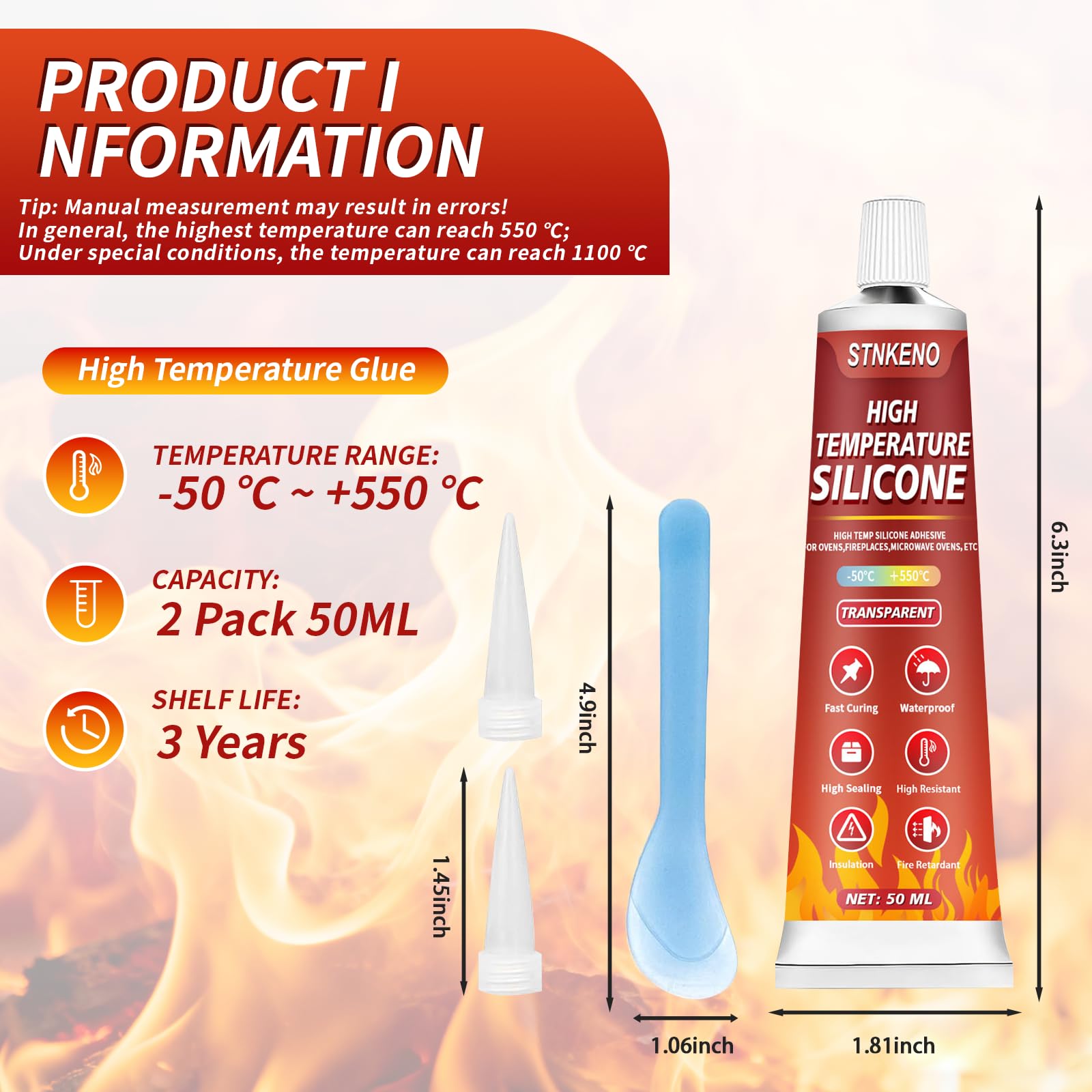 Stnkeno 2-pack high temp silicone sealant set for repairs