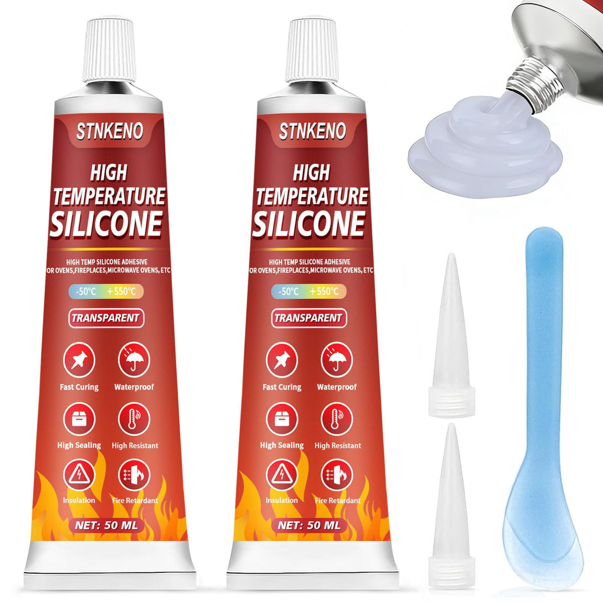 Stnkeno high temp sealant nozzle pour for precise gap filling and clean application