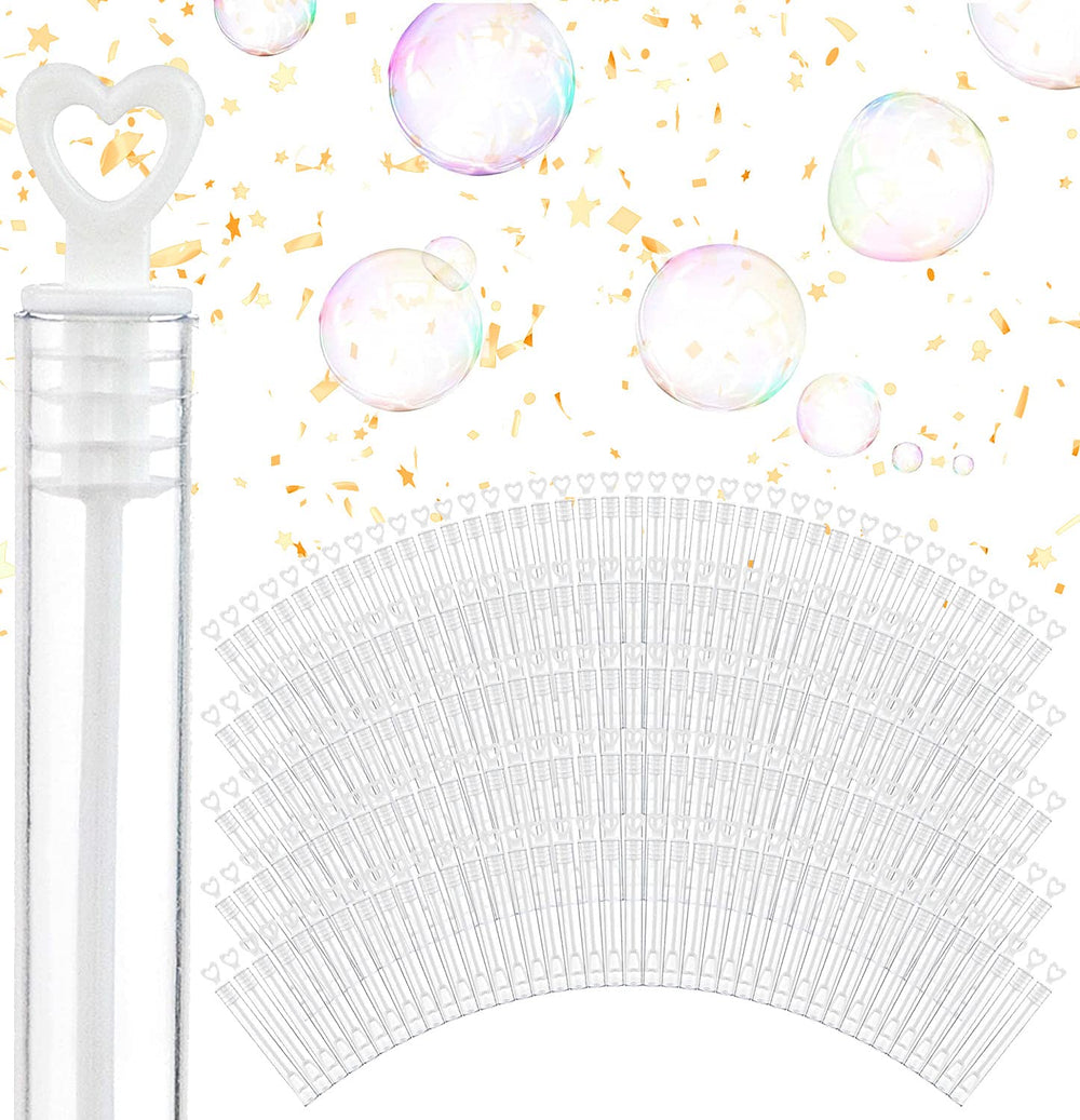 Stock Your Home wedding bubbles with white heart top wands for a joyful send-off.