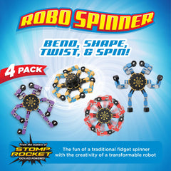 Stomp Rocket Robo Spinner transformable blue, tactile fun for hands-on learning.