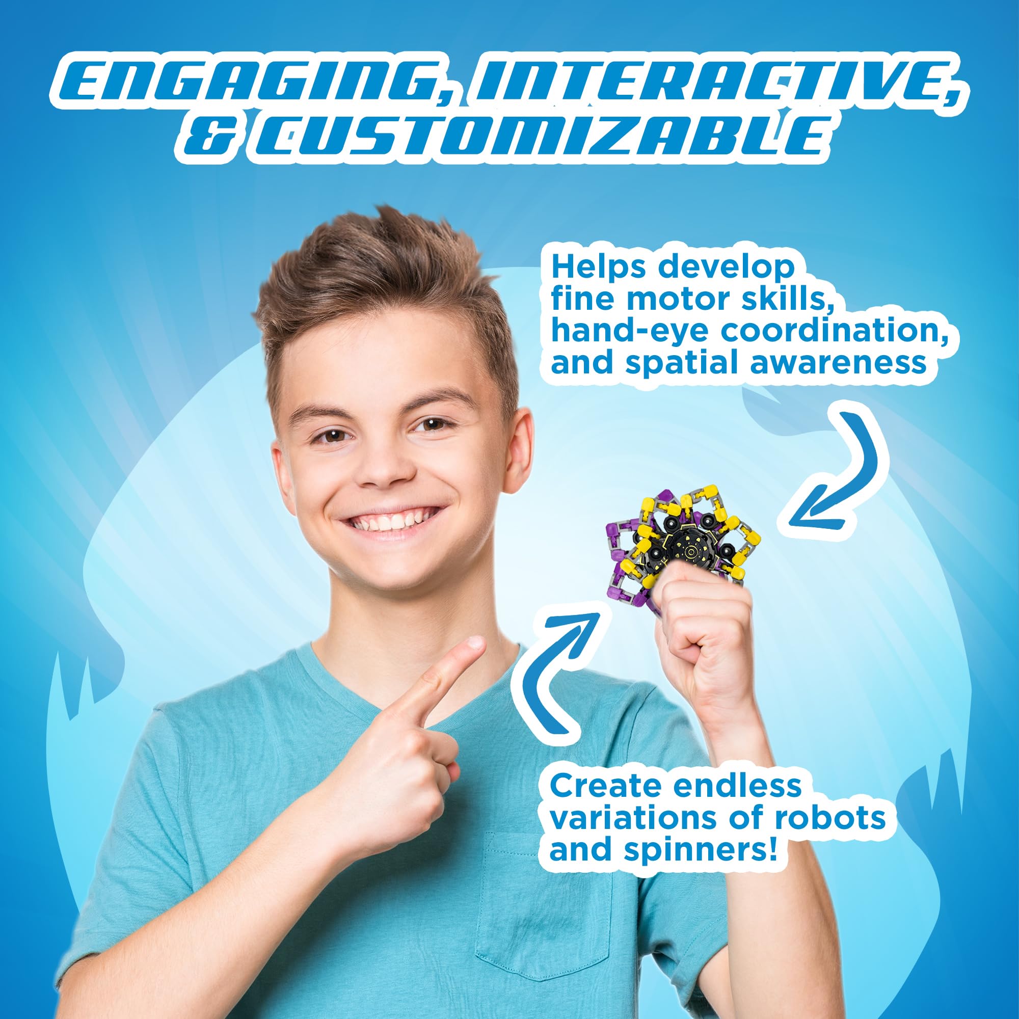 Stomp Rocket Robo Spinner transformable purple, motivates problem-solving during playtime.