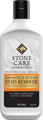 Stone Care International Stone Stain Remover bottle front view ready to remove wine, coffee, and ink stains.