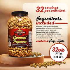Close-up caramel glaze on Stonehedge Farms popcorn highlighting premium quality