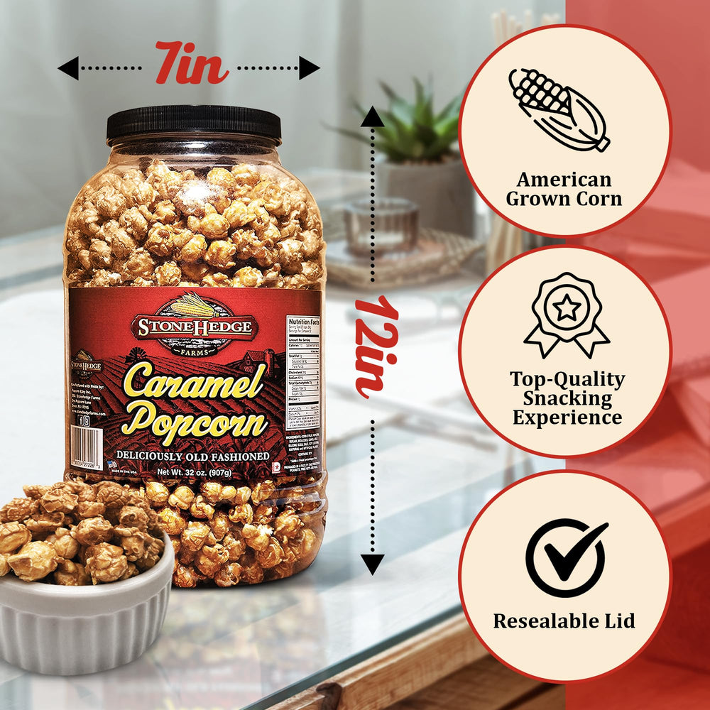 Reclosable lids keep Stonehedge Farms popcorn fresh between snacking