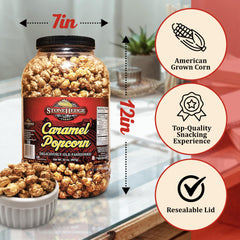Reclosable lids keep Stonehedge Farms popcorn fresh between snacking