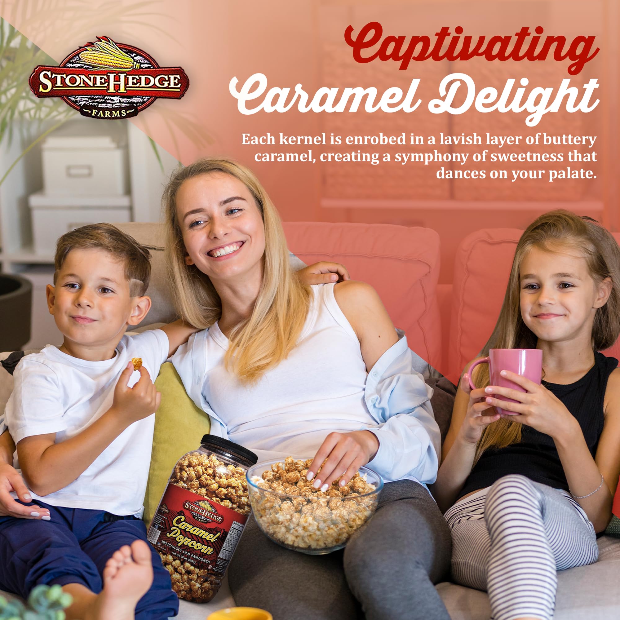 Festive holiday table setup with Stonehedge Farms popcorn as a gift option
