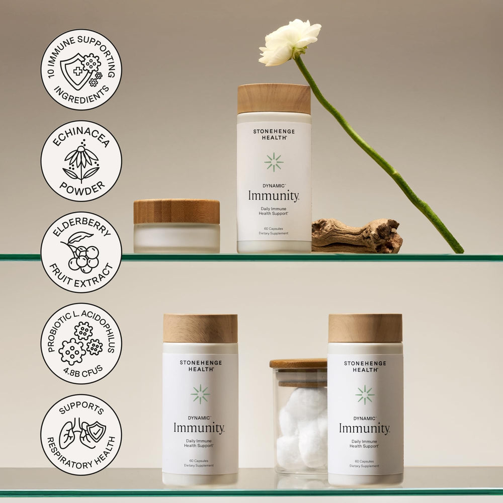 Ingredients overview showing probiotic CFU and plant compounds in Dynamic Immunity