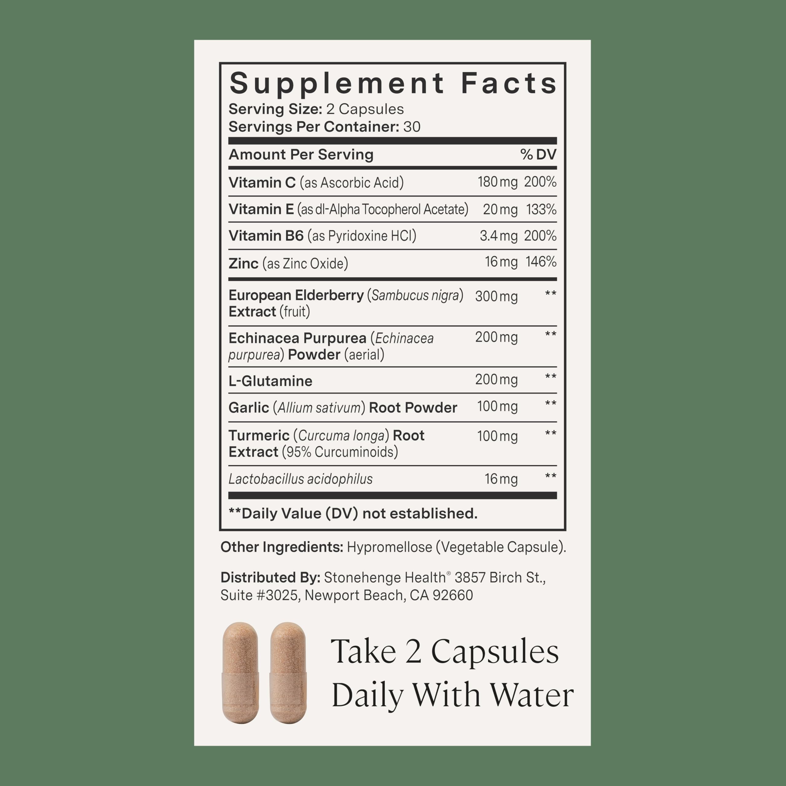 Stonehenge Health Dynamic Immunity with Made in USA label emphasizing quality