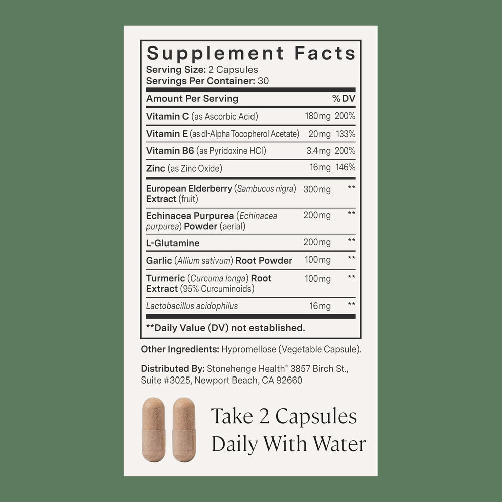 Stonehenge Health Dynamic Immunity with Made in USA label emphasizing quality