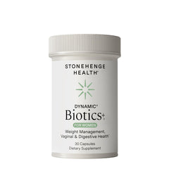 Stonehenge Health Biotics for Women bottle front showing the probiotic blend potency