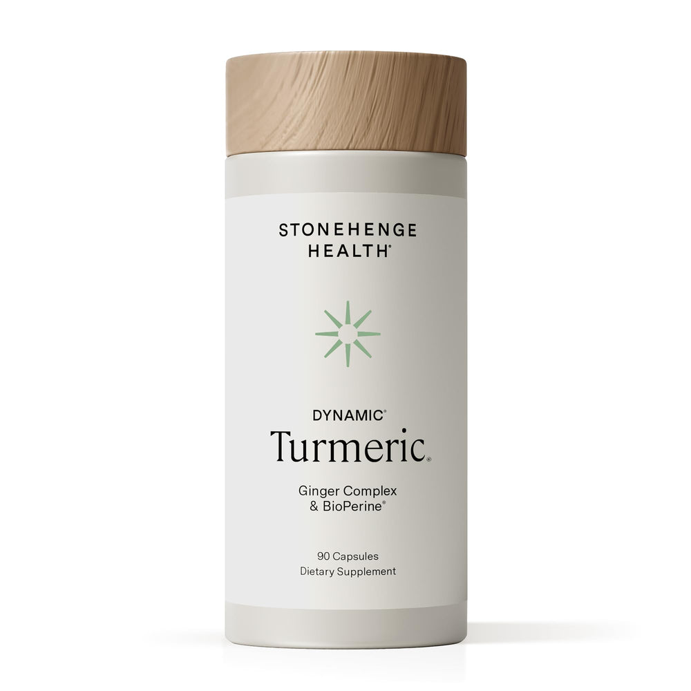 Stonehenge Health turmeric with ginger bottle pouring for daily wellness