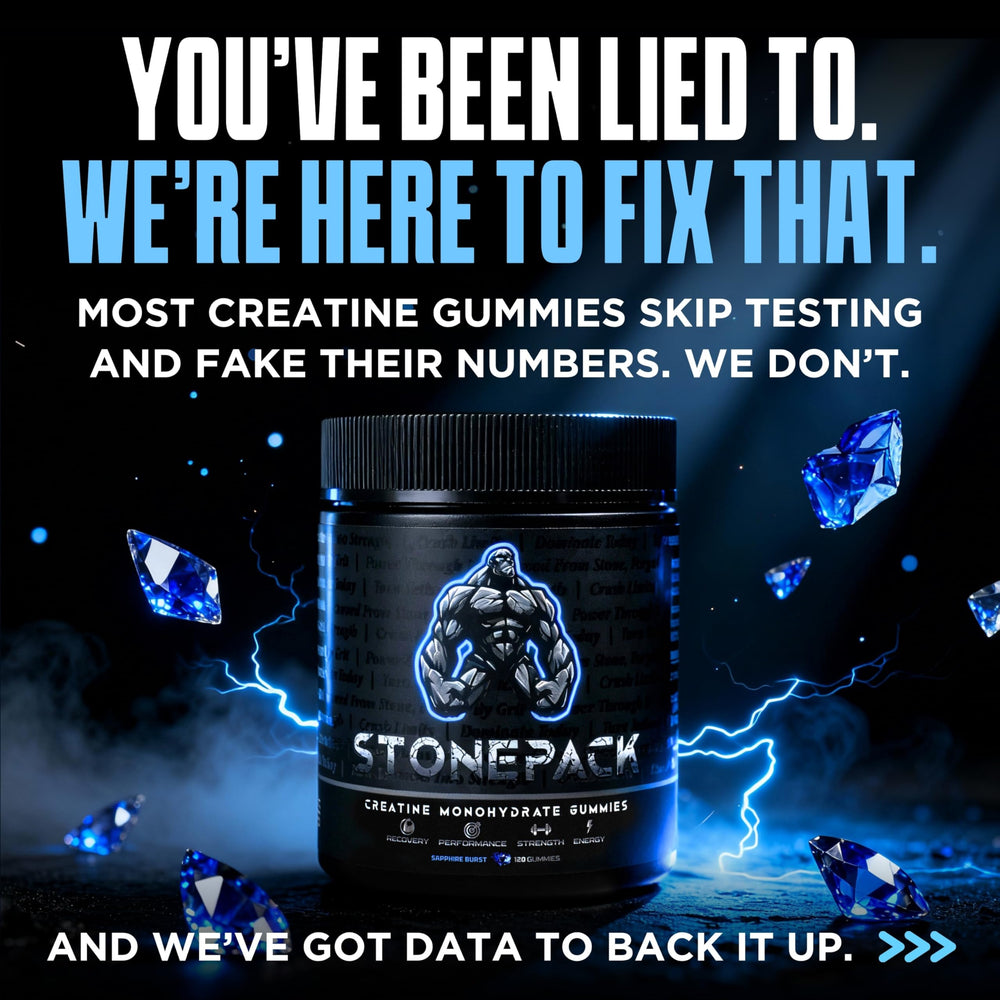 Stonepack Blue Raspberry gummies for tasty sugar free vegan supplement on the go