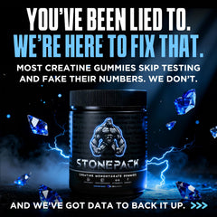 Stonepack Blue Raspberry gummies for tasty sugar free vegan supplement on the go