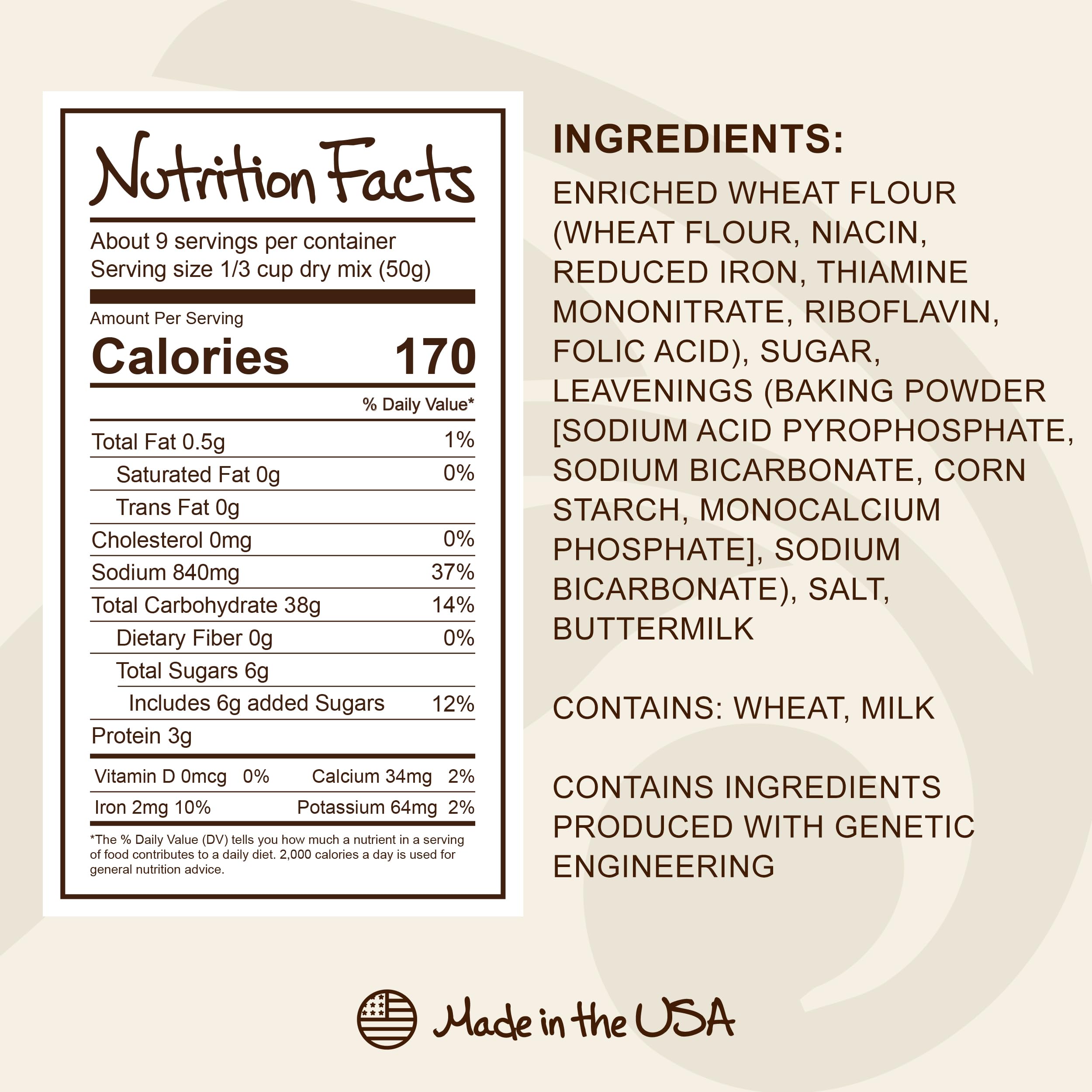Stonewall Kitchen pancake mix with dry ingredients measured for easy morning prep.