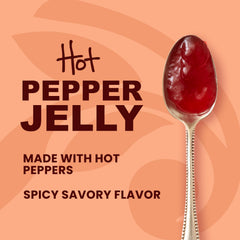 Stonewall Kitchen Hot Pepper Jelly pour captures vibrant color ideal as a glaze