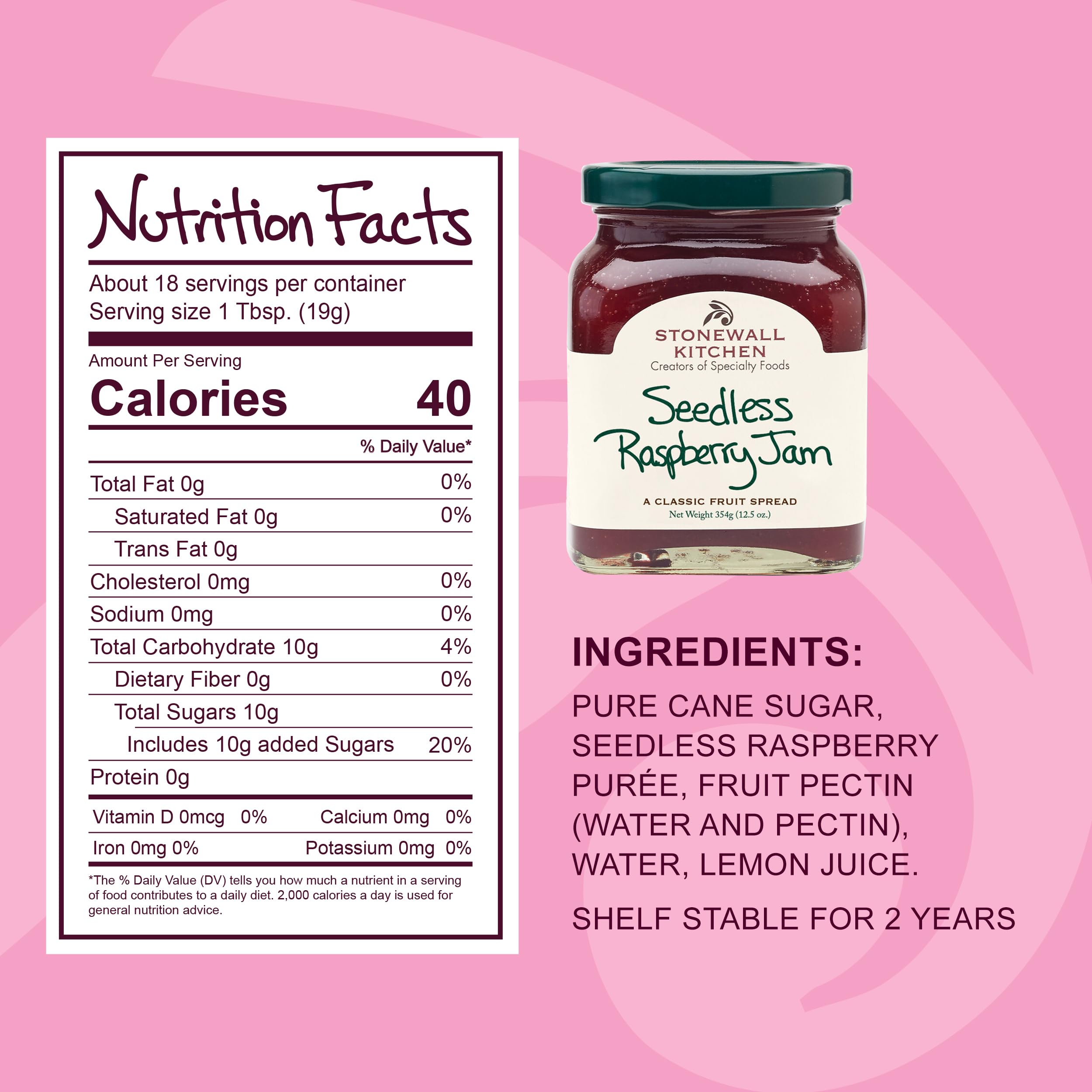 Stonewall Kitchen Seedless Raspberry Jam on toast for a quick start.