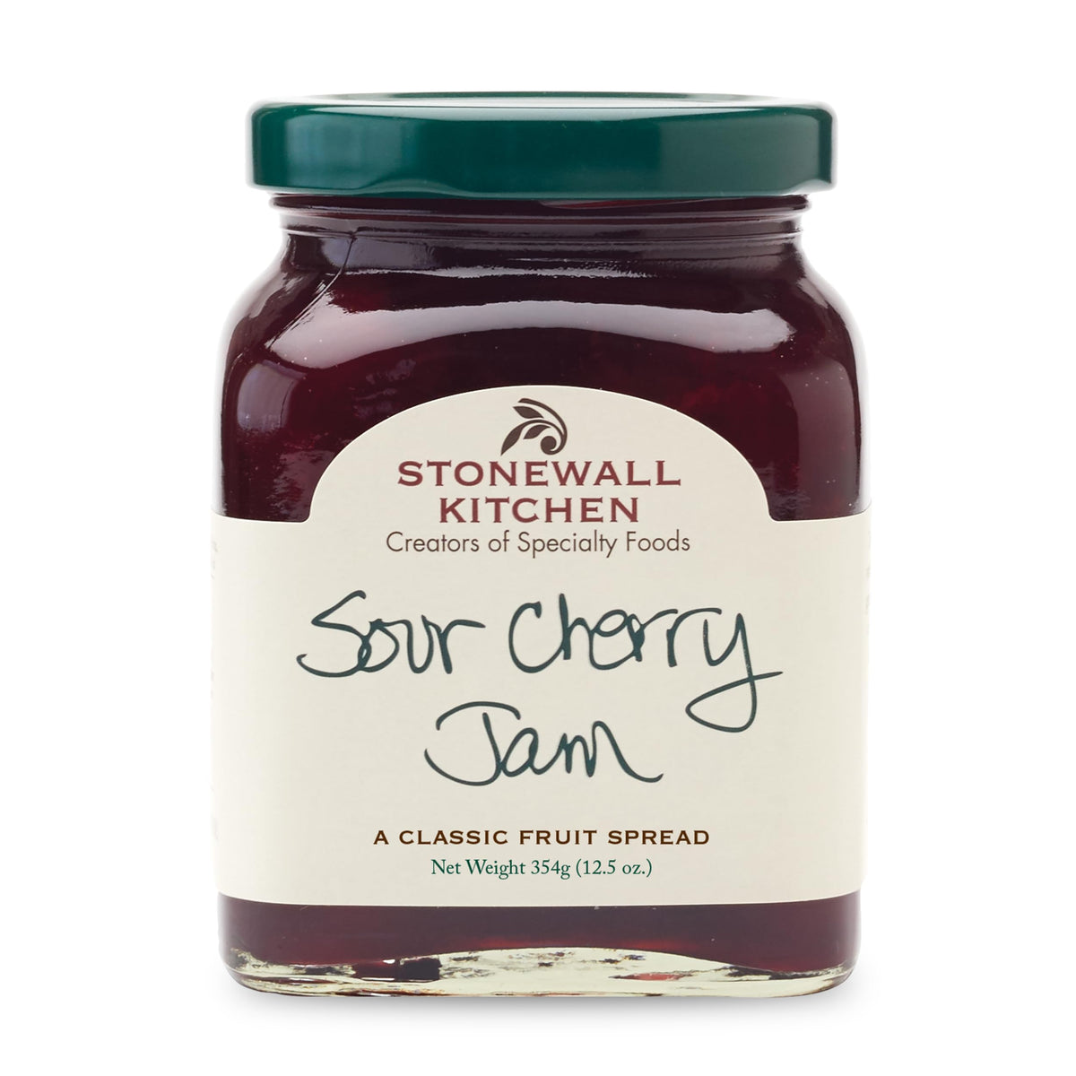 Stonewall Kitchen Sour Cherry Jam jar showcasing the product for breakfast and pastries