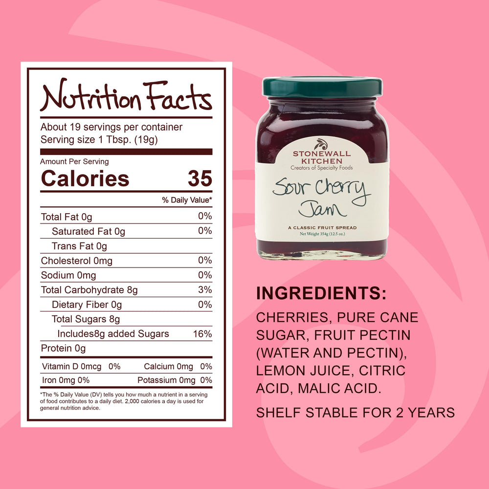 Stonewall Kitchen Sour Cherry Jam spread on toast for a flavorful breakfast