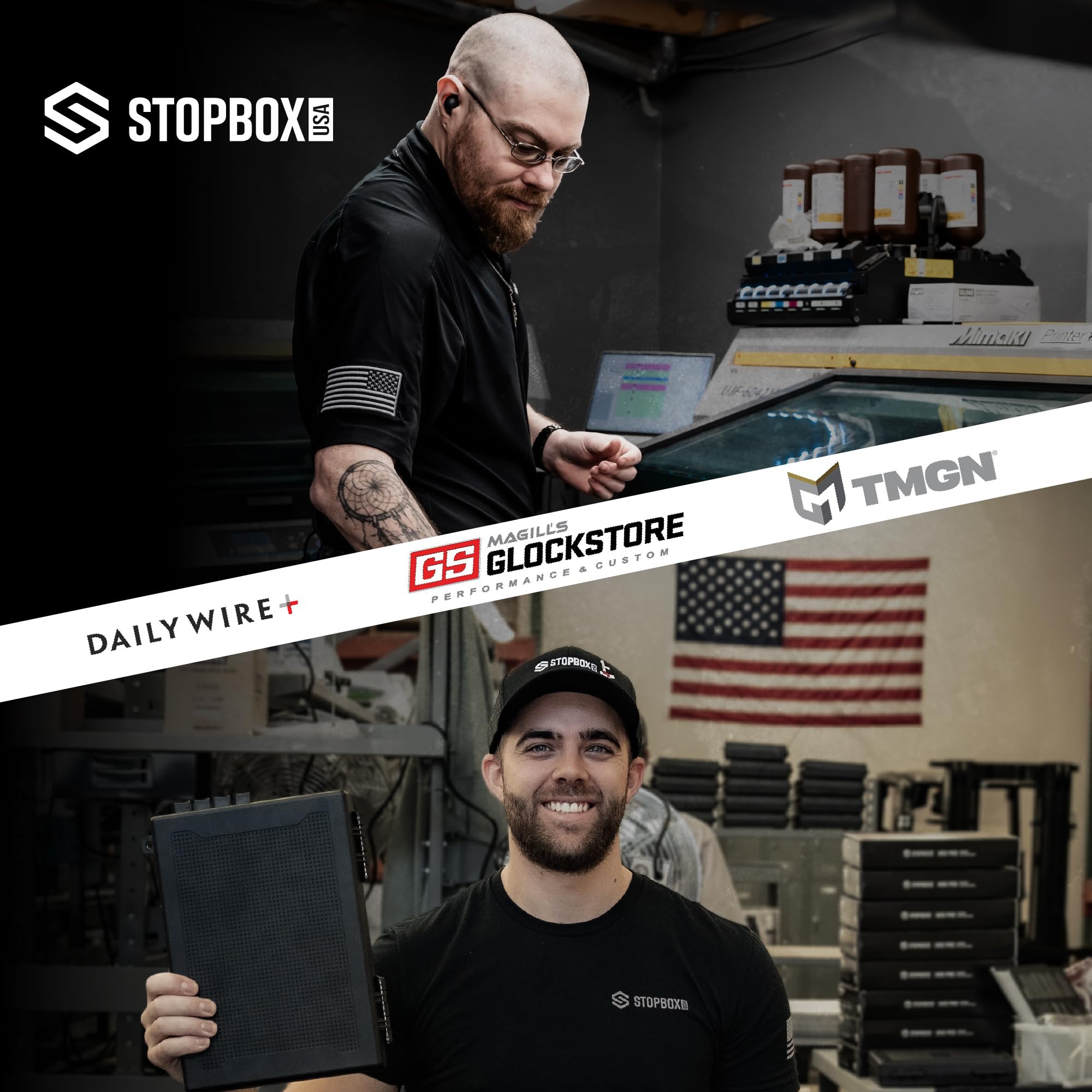 StopBox USA Pro durable polycarbonate ABS construction withstands drops.